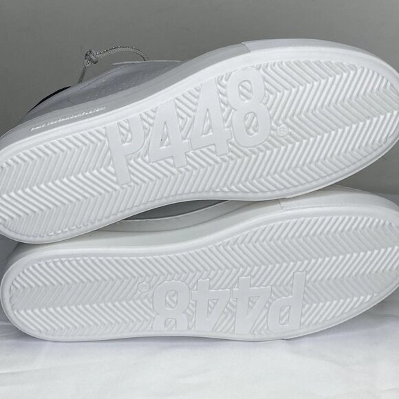 NEW P448 Women’s Thea Platform Sneakers Roccia Gray Size 9 Lace-Up Round Toe – - Picture 2 of 8